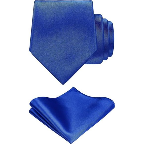 Other - TIE Solid Satin Color Formal Necktie and Pocket Square Sets in Gift Box